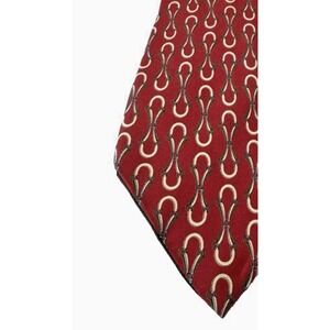 Vintage Gucci Mens Silk Horsebit Tie Classic Equestrian Italy Luxury Old Money
